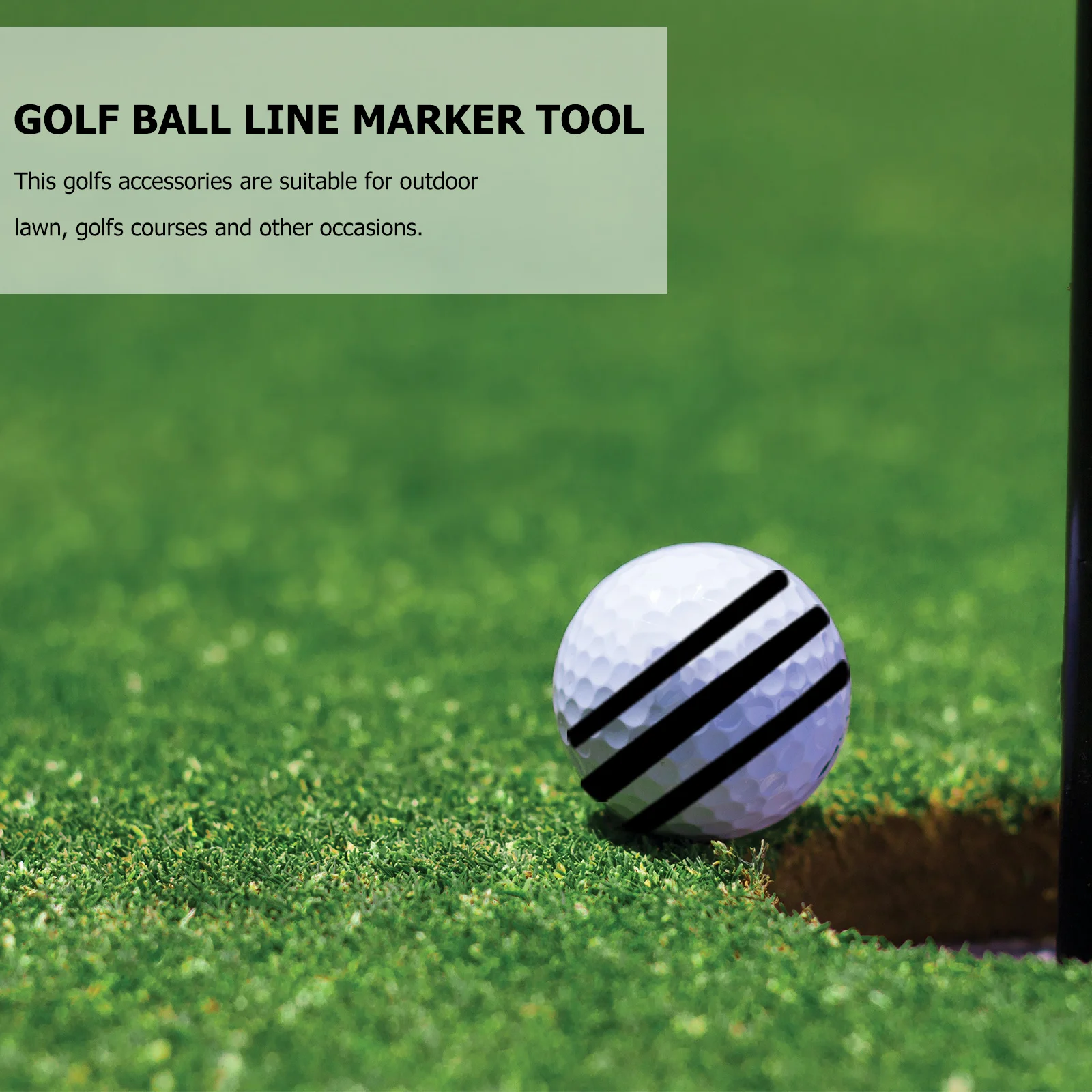 

1 set 1 Set Golf Ball Line Marker Type Double Side Alignment Stencil For Outdoor Lawn Course Practice Accessory