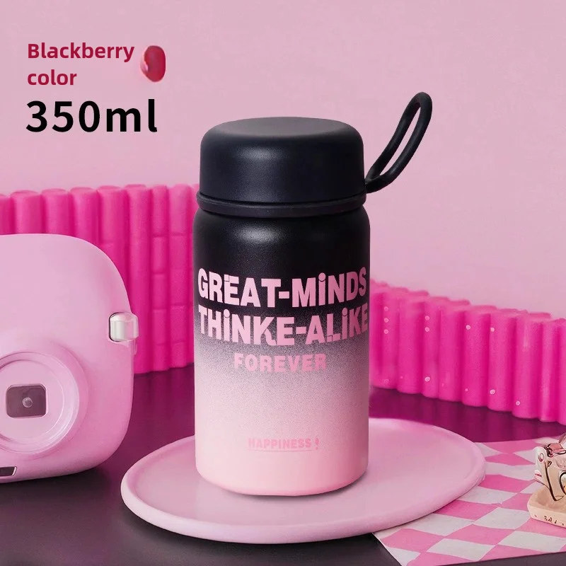 Warm cup lovely traveling 316 stainless steel water bottle simple modern pink warm cup