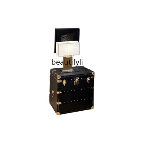 

ss25 Medieval oil wax leather box American retro old leather box storage cabinet, coffee table leather box