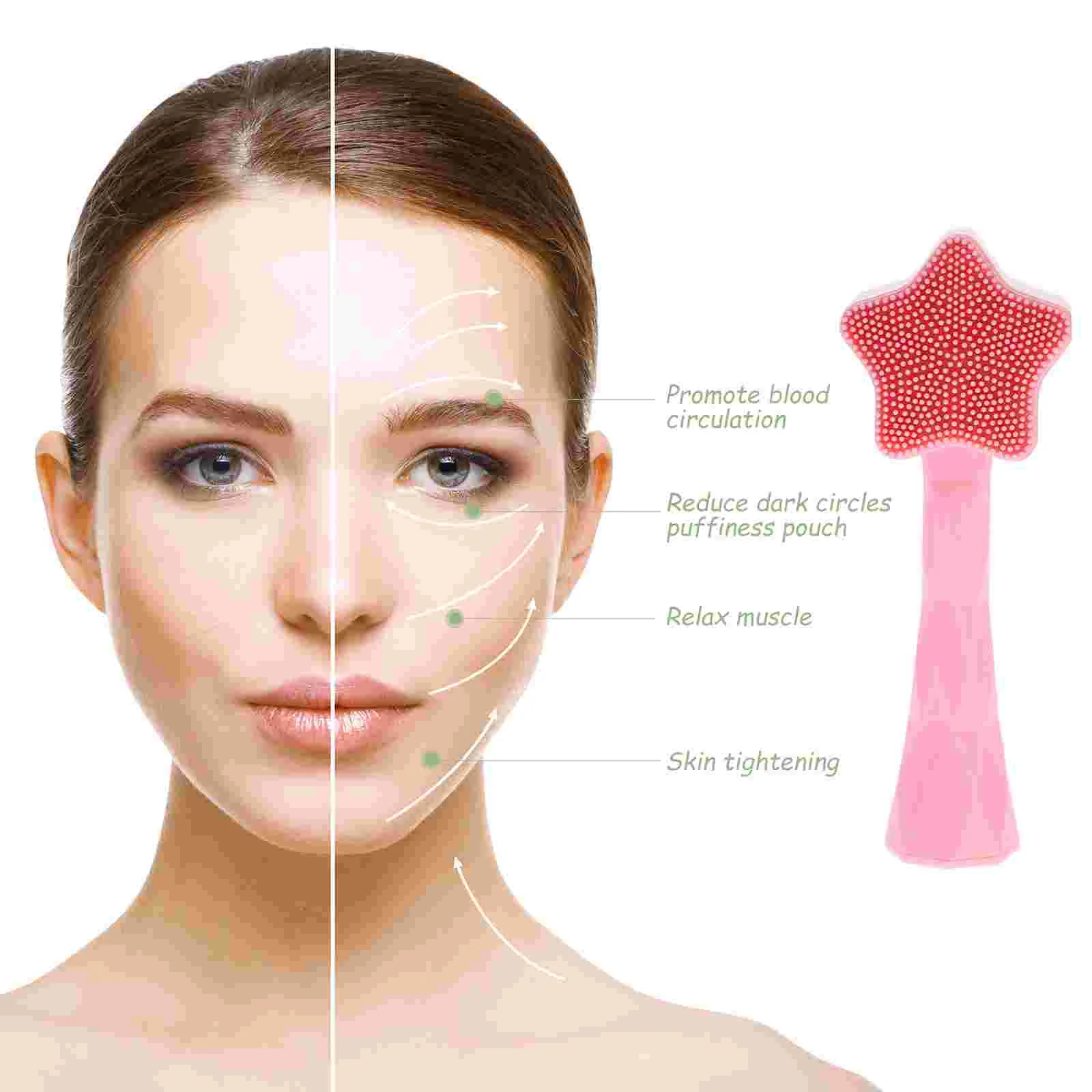 Escova facial de silicone, ferramenta de cuidados com a pele, massagem, limpador facial, conjunto manual de cuidados com a pele