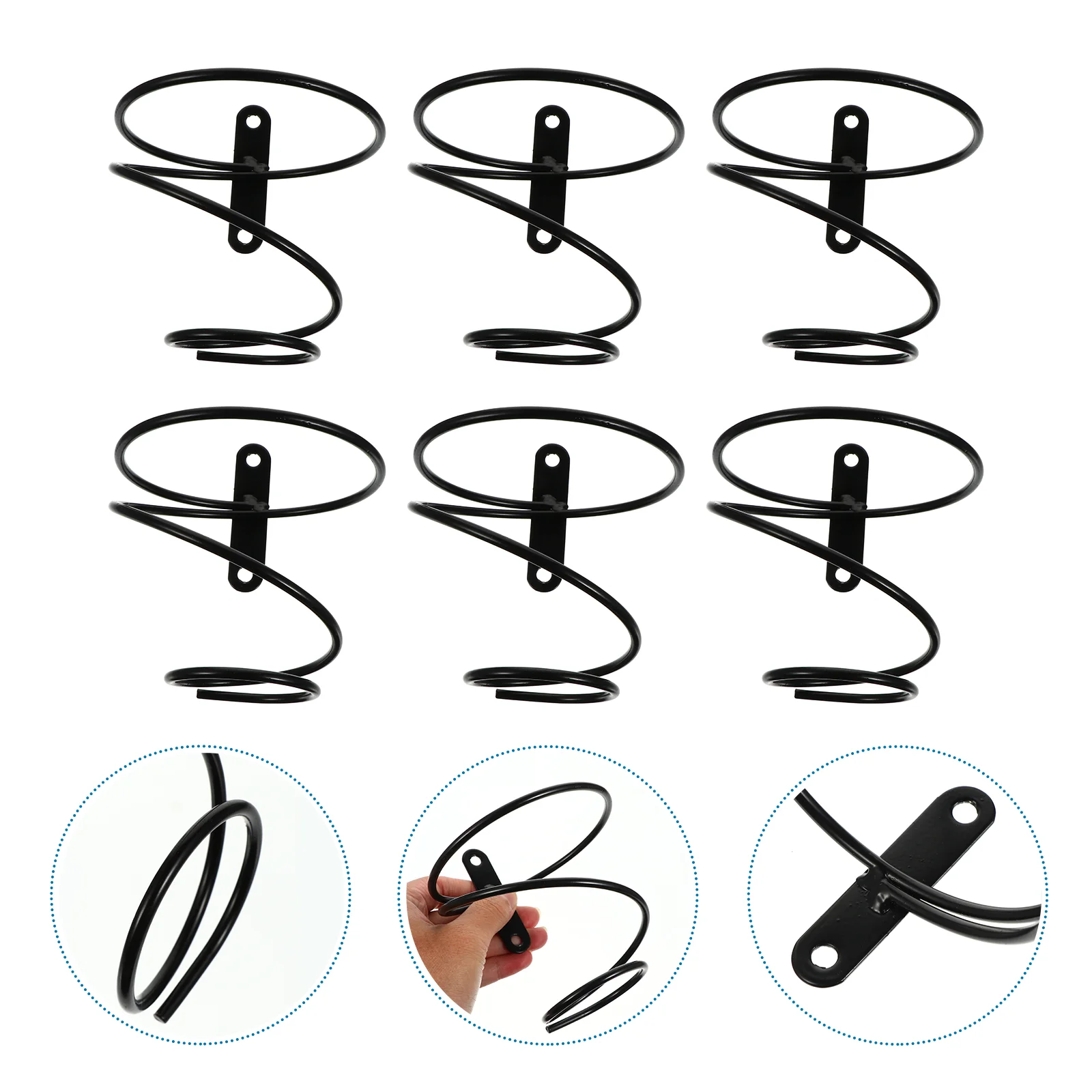 6 Pcs Creative Mounted Holder Display Stand Wall-mounted Spiral Racks