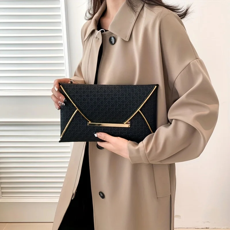 

Классический однотонный кошелек-клатч с геометрическим узором, минималистичный кошелек для монет, текстурированный женский кошелек