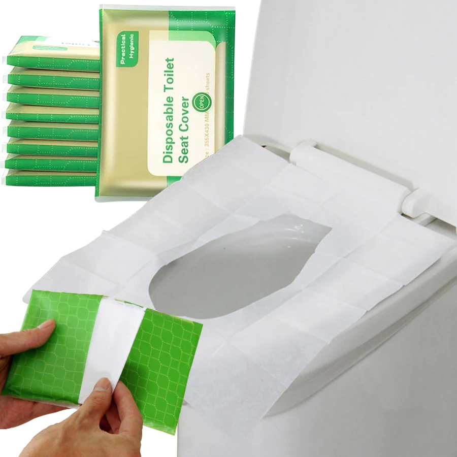 10-100pcs Disposable Paper Toilet Seat Cushion Water-soluble Sanitary Toilet Seat Pads Outing Personal Travel Hygiene Supplies
