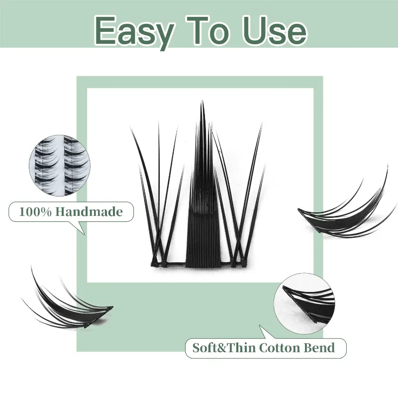 

JIZI-LASH 8 Rows Individual Lash Clusters 5D Manga Fluffy Natural Eyelash Extensions DIY False Eyelashes Makeup Tools