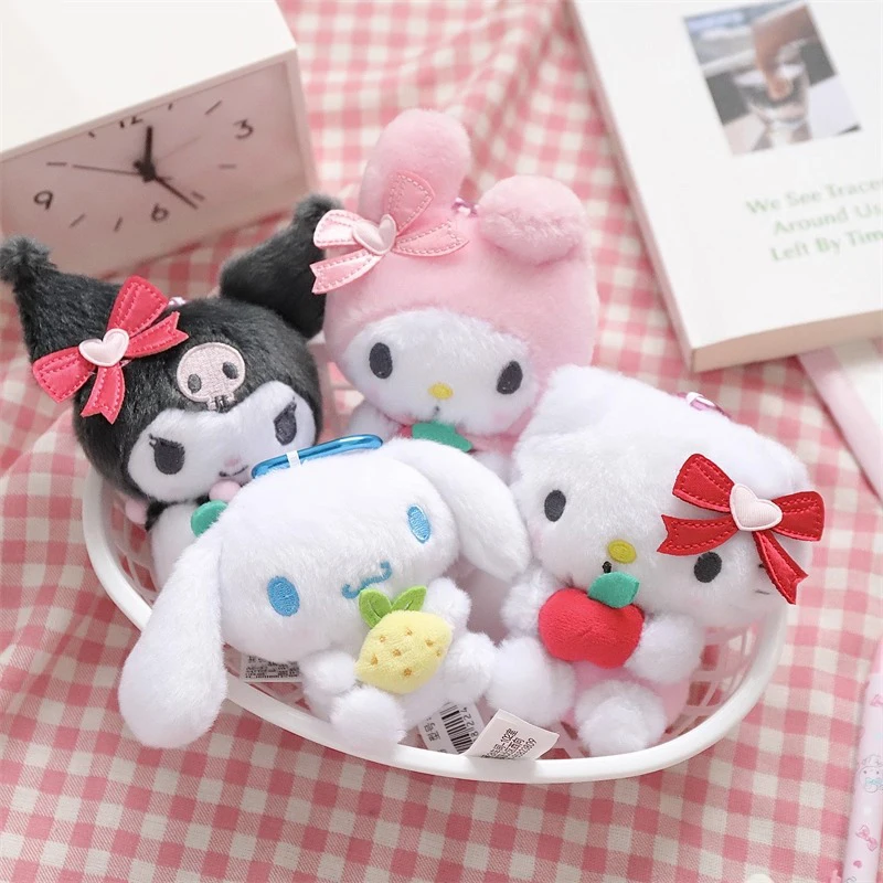 Sanrio Hello Kitty Kuromi Melody Cinnamoroll Stofftiere Anhänger Niedliche Plüschtiere Schlüsselanhänger Anime Schlüsselanhänger Geburtstag Weihnachtsgeschenk