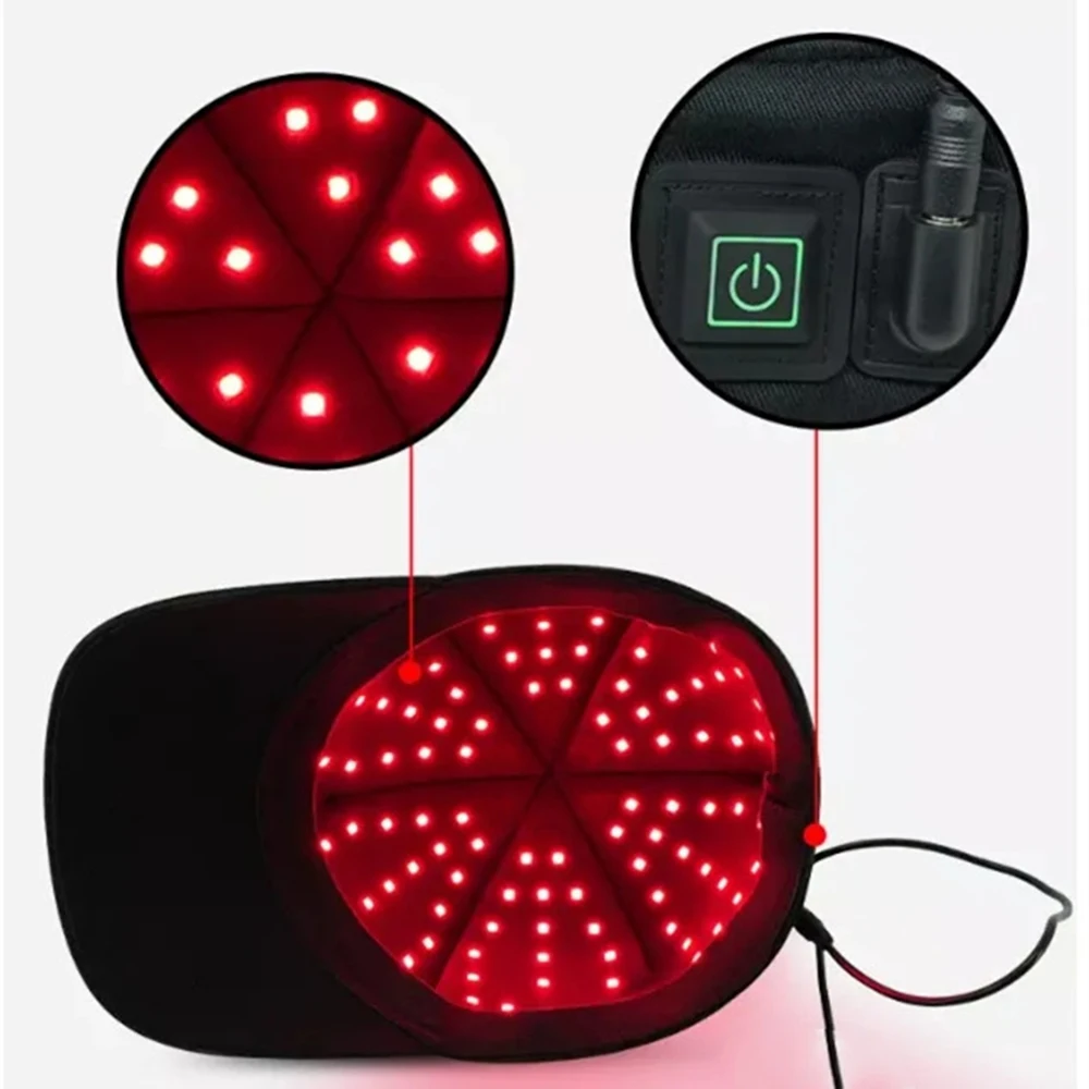 Neue 96 Stück Infrarot-LEDs 660 nm und 850 nm Rotlichttherapie-Haarwachstumskappe für das Nachwachsen der Haare, Anti-Haarausfall, Entspannung der Kopfhaut, Haarpflege – Detail 8