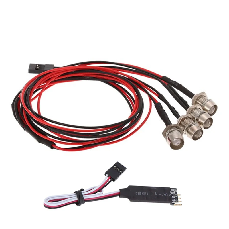 Kit de 4 lampes LED, 2 blanches et 2 rouges avec panneau de commande de lampe 3CH, pour voiture RC TRtage 1/10 1/8 Axial SCX10 D90