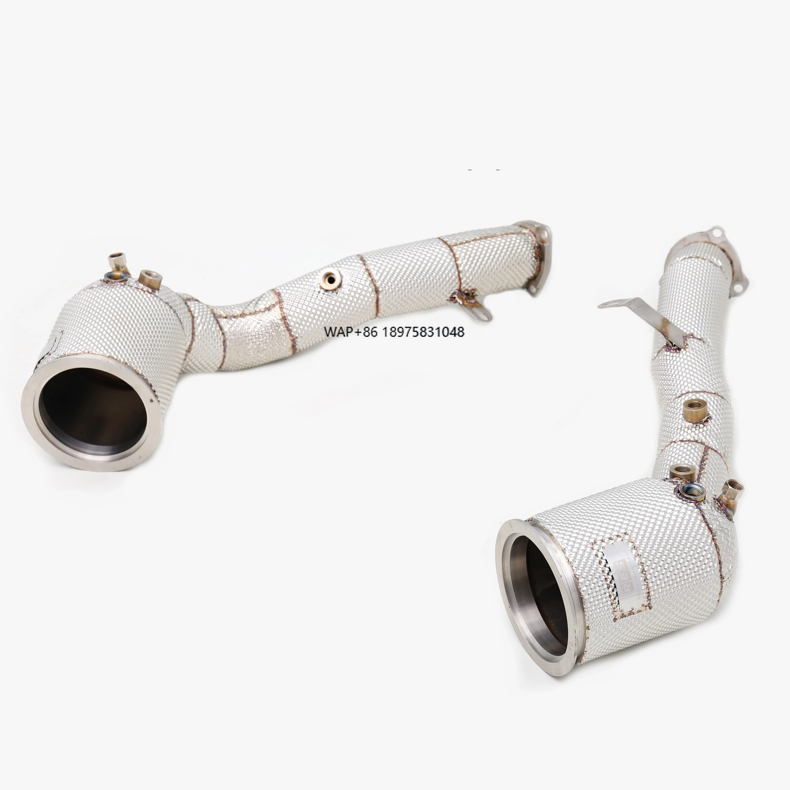 Factory Customization for S6/S7 C8 2.9T EA839 Catless Decat Downpipe with Heatshield Made From Stainless Steel