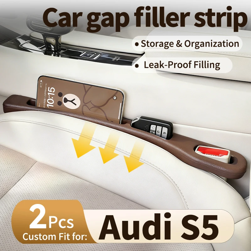 Car gap filler strip for Audi S5，Car Side Gap Storage Organizer, Front Seat Interior Accessories, 1 Pair