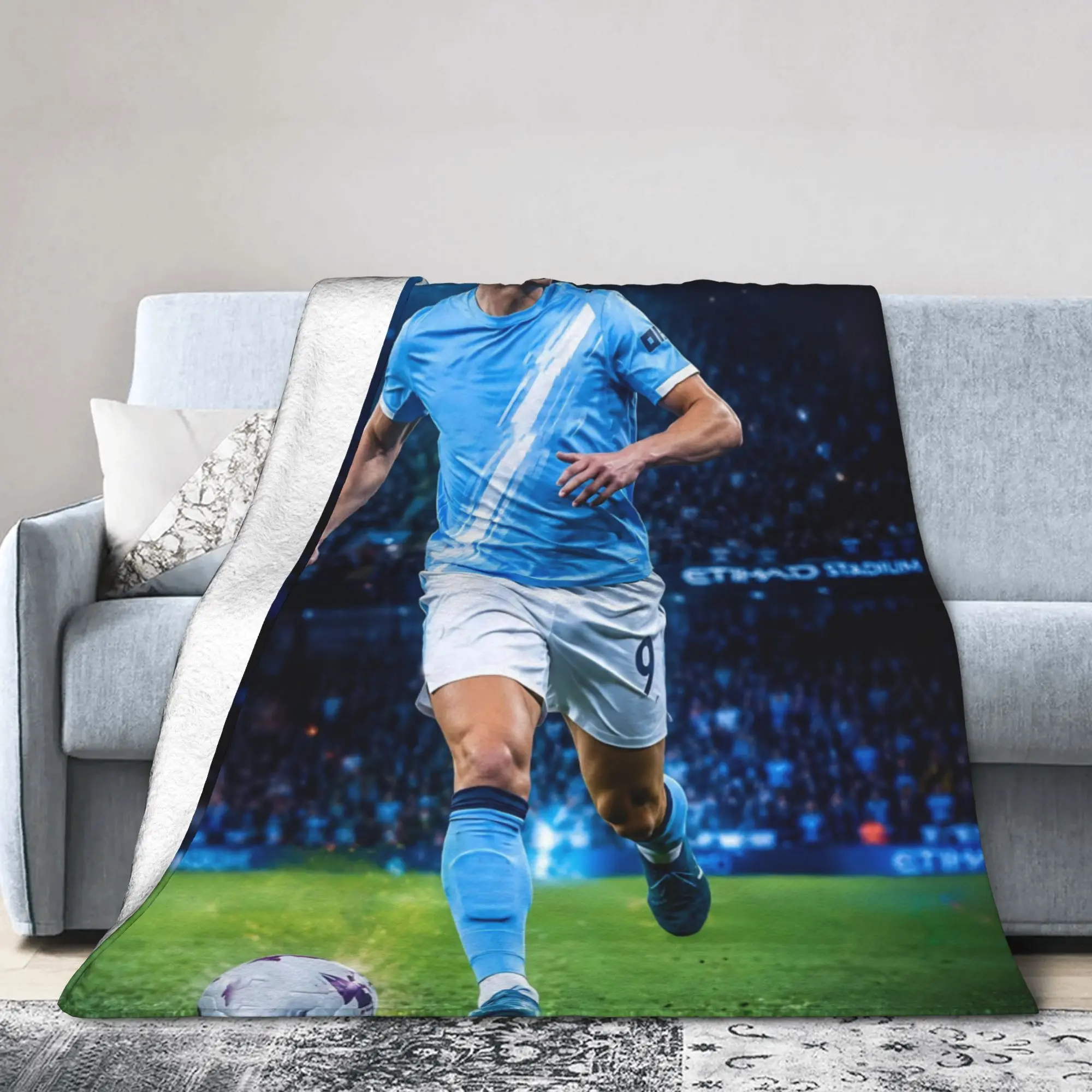 Haalands Number 9 Blankets Football Soccer Wool Awesome Breathable Throw Blanket for Chair Covering Sofa Textile Decor