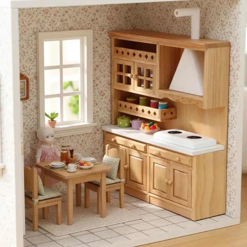 

1/12 Scale Miniature Wooden Cabinet Dollhouses Furniture For Model House Decors A2UB