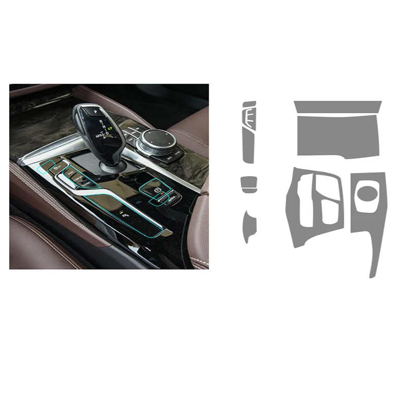 Tpu Transparent Film for BMW 5 Serial 525 530 535 2018-2023 Car Interior Stickers Center Console Gear CD Air Outlet Door Panel