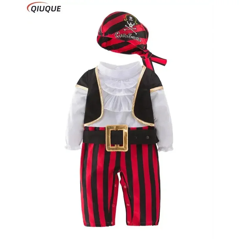 Piratenkapitän Cosplay Kostüm Baby Strampler Jungen Bodys Weihnachten Ausgefallene Kleidung Halloween Kostüme Kinder Kinder Overalls