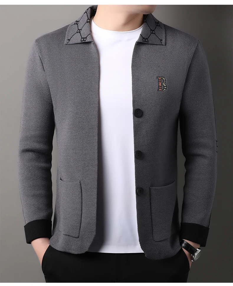 New Mid Autumn Collection for Young and Middle Aged People in 2025: Flip Collar Casual Cardigan Knitted Sweater Cardigan Coat