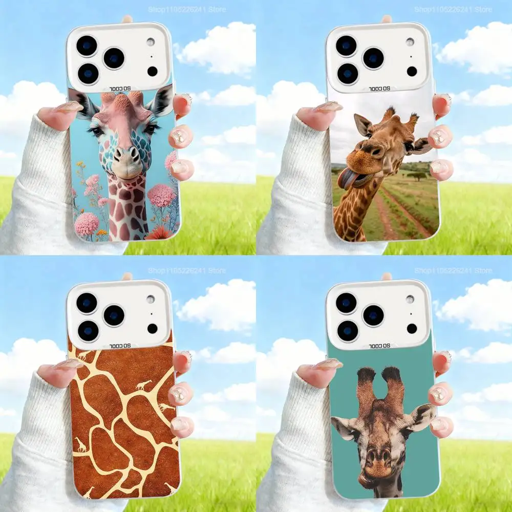 

Cute Giraffe Animal For iPhone 17,16,15,14,13,12,X,8,Pro,SE4,Max,Plus,Air,Mini White Matte Case