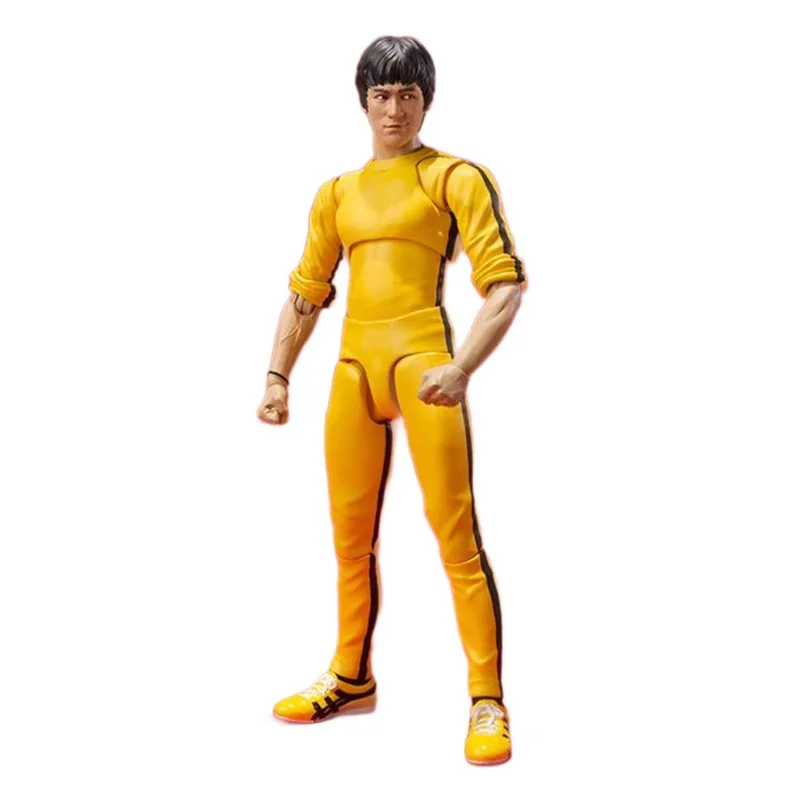 

Фигурка Брюса Ли 14 см, горячая новинка, в желтом комбинезоне, статуэтка кунг-фу, декор для детей и коллекционеров, подарок