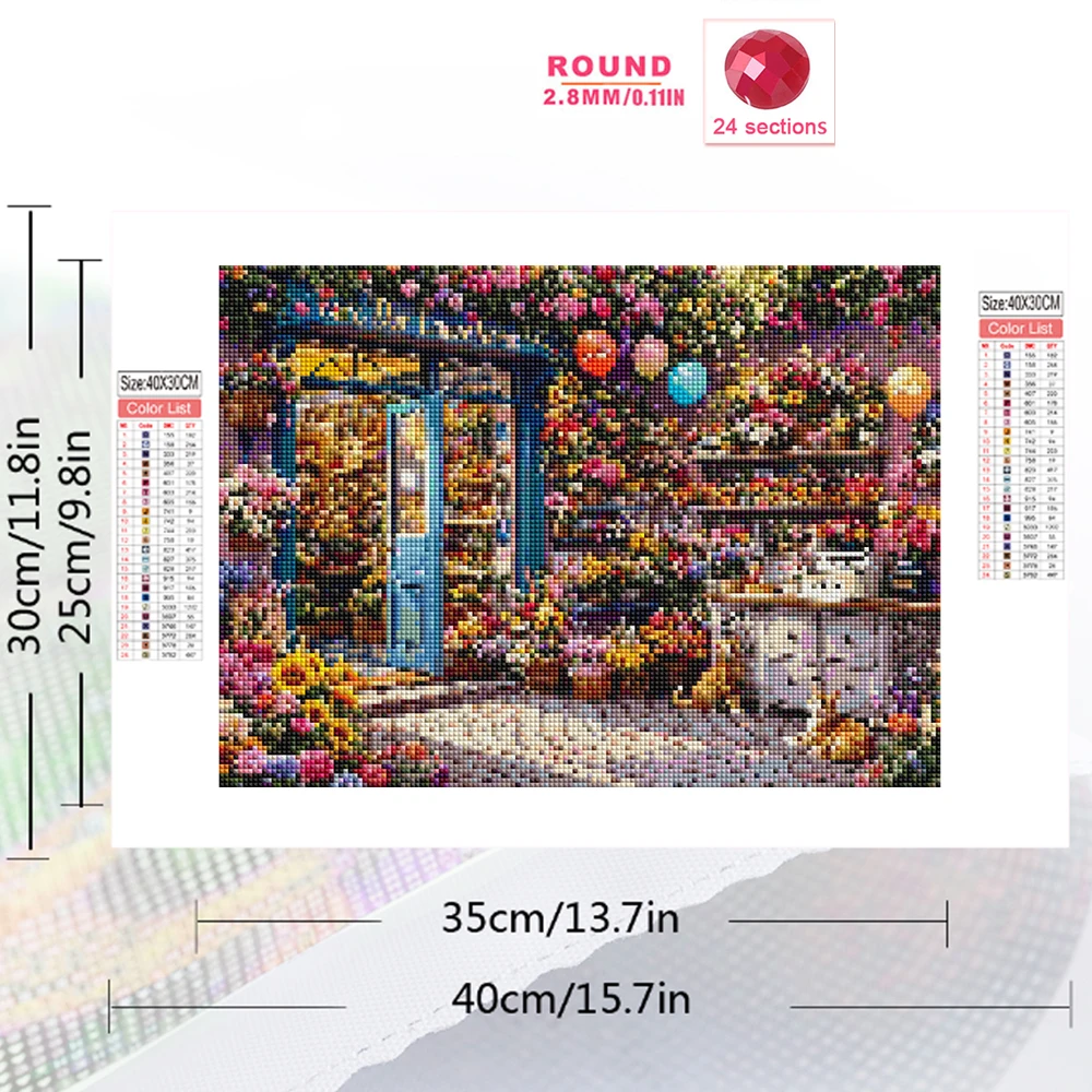 Momoart Diamond Embroidery Flower Shop Mosaic Acrylic Craft Supplies Diamond Painting Landscape New Arrival DIY Holiday Gifts
