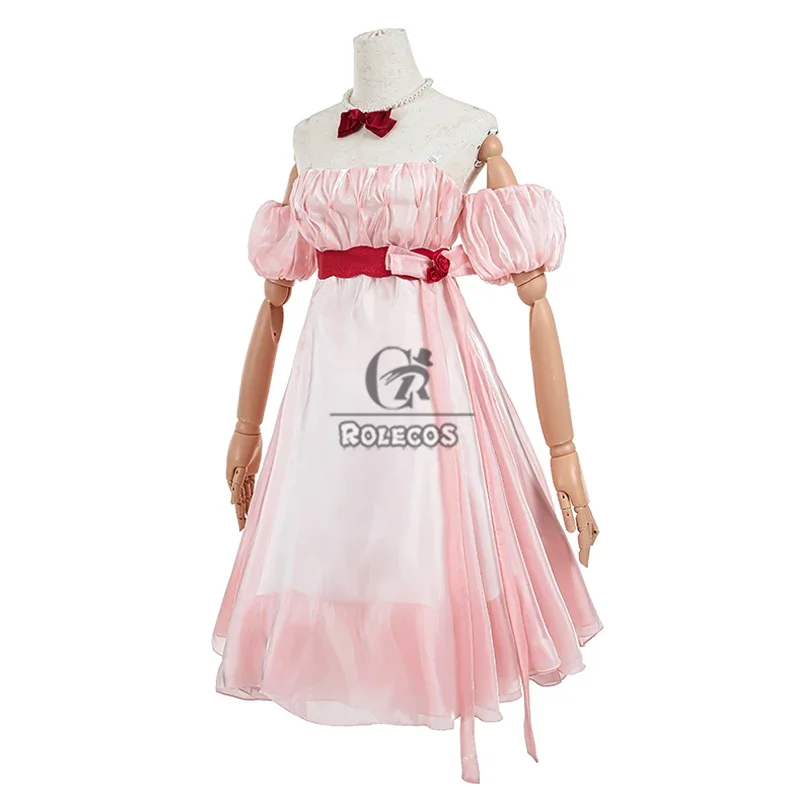 أزياء Asuka Langley التأثيرية ASK الهمس من الزهرة Asuka Langley فستان وردي لعب الأدوار زي الهالوين مجموعة كاملة