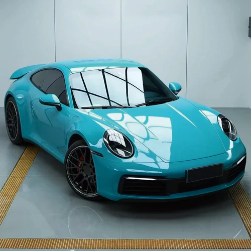 Pegatina de coche sin burbujas, película de vinilo Ultra brillante Miami Blue PET, calcomanía DIY para coche, pegatina autoadhesiva para carrocería de vehículo, accesorios para coche