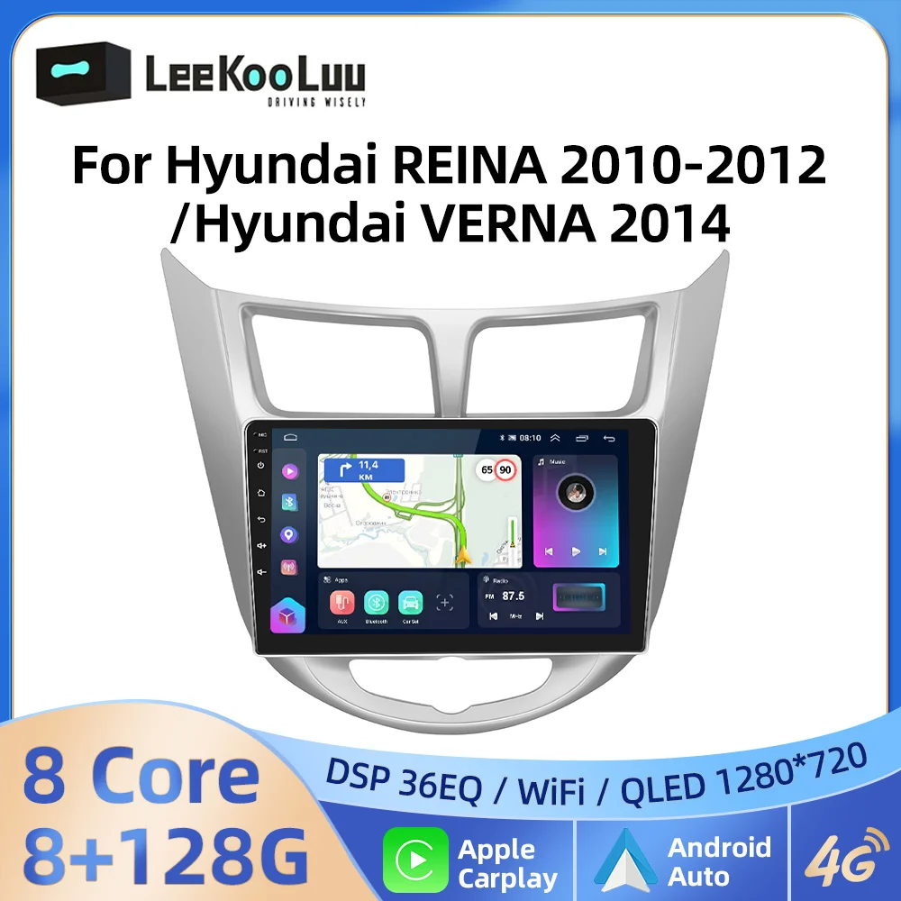 

LeeKooLuu CarPlay Android Auto Radio For Hyundai REINA 2010-2012/Hyundai VERNA 2014 Car Multimedia Player 2Din Autoradio GPS