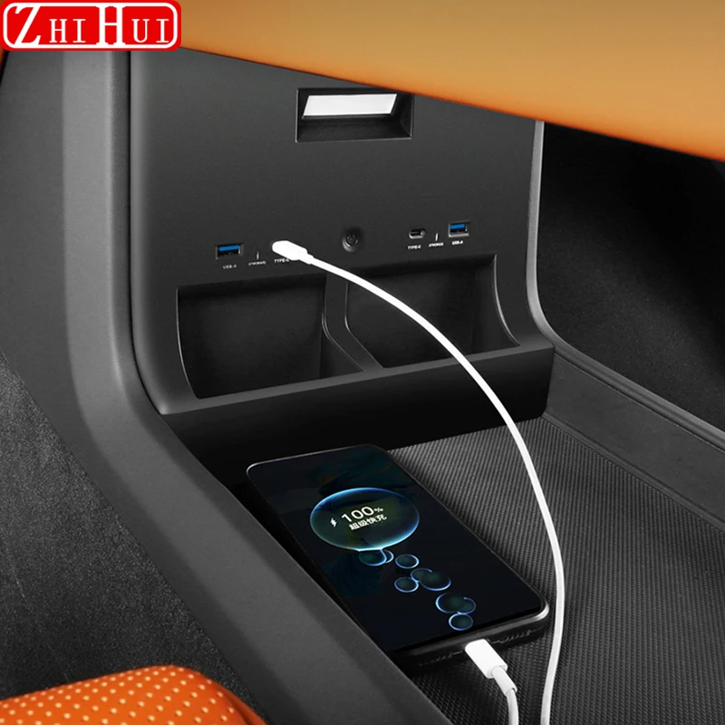 For Li Lixiang L8 L9 2022 2023 Car Styling Quick Charging Case Central Control Storage USB Mobile Phone Charger Auto Accessories