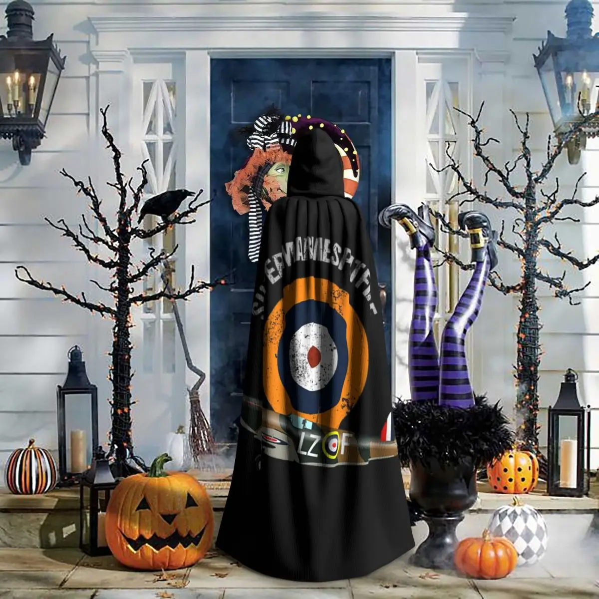 

Длинный капюшон-накидка Supermarine Spitfire RAF, военный самолет времен Второй мировой войны, костюм ведьмы, средневековый костюм, косплей-накидка