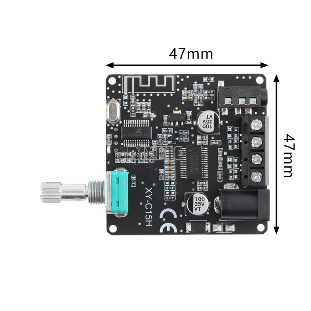 ミニデジタルパワーアンプ,ワイヤレスオーディオ,Bluetooth 5.0,ステレオボード,20wx2,アプリケーション制御アンプ,XY-C15H