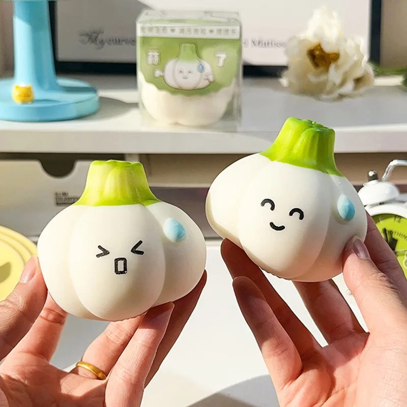 Simulation Cute Garlic Squeeze Toys Creative Pinch Decompression Vent Ball Slow Rebound Stress Reliever Artifacts Children Gift