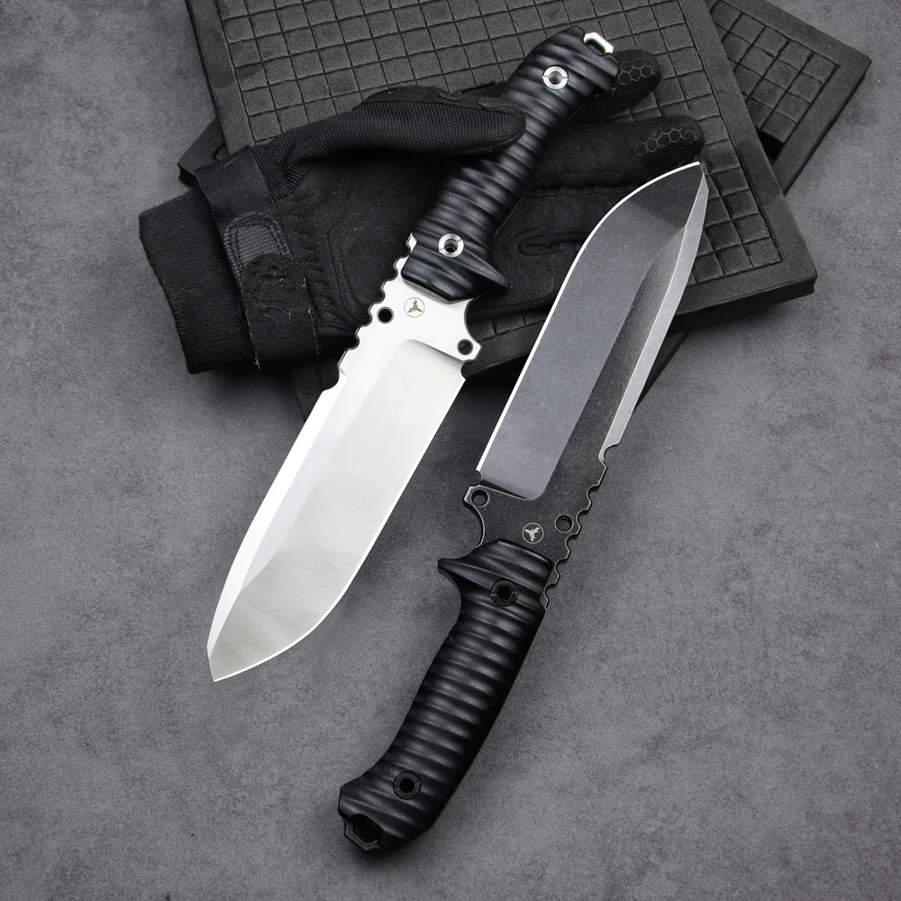 LENGREN Баклажаны Full Tang Heavy Drop Point с фиксированным лезвием DC53, стальной многофункциональный острый тактический нож для кемпинга, охоты