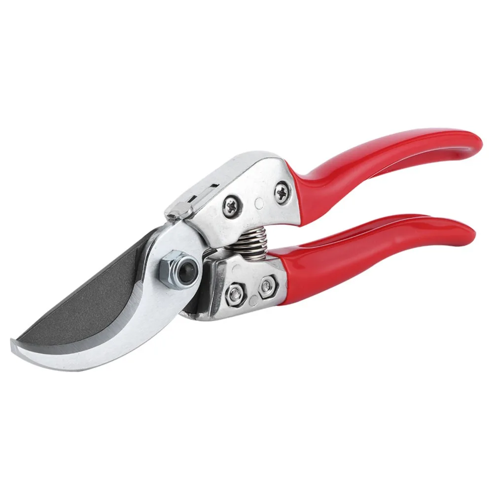 Professional SK5 Steel Pruning Shears Ergonomic Handle Elbow Design Garden Shears Sharp Blades Silver and Red Trimming Scissors