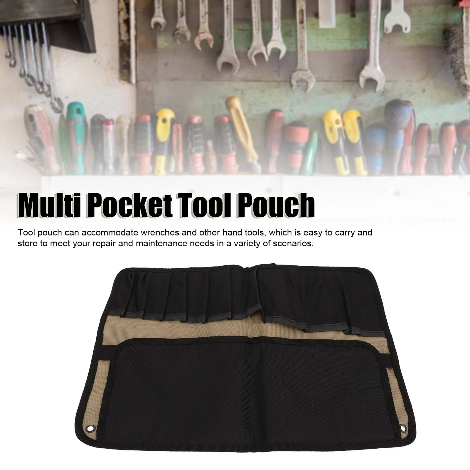 Motorcycle Roll Tool Pouch Large Capacity Thick Portable Multi Pocket Hanging Tool Roll Up Bag Motorcycle Roll Tool Pouch