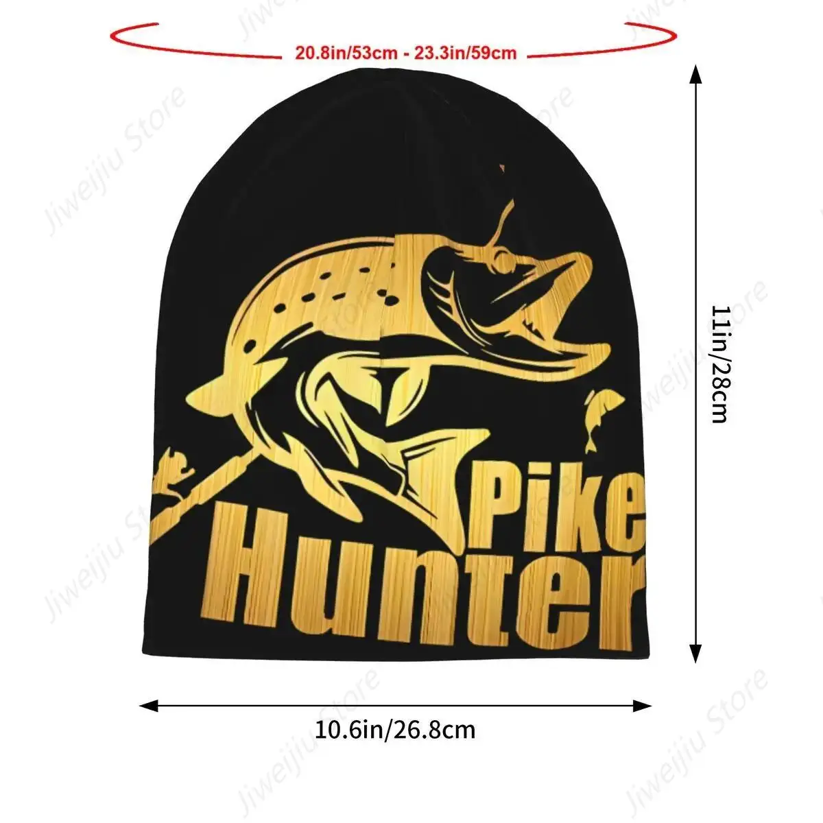 Pike Hunter Fishing Beanies Caps Hat Fashion Bonnet Hats Men