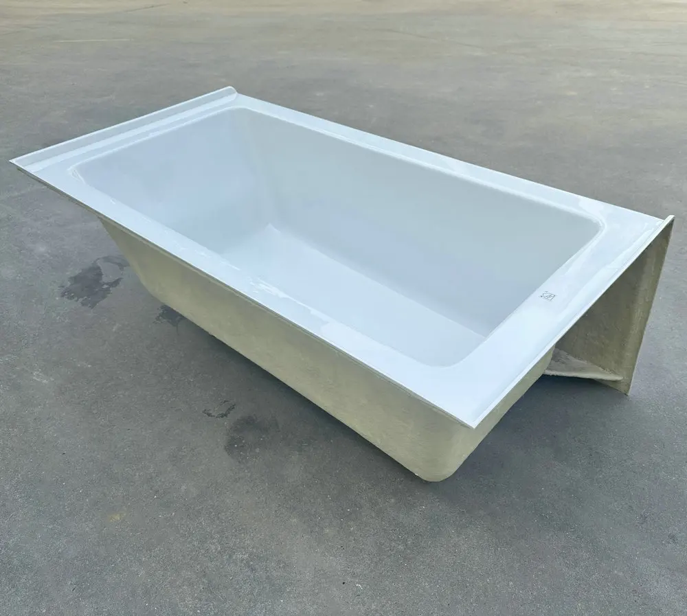 Alcove Acrylic Integral Bathtub White Rectangle Soaking Luxury Bath Tubs Bathroom Use Single Person