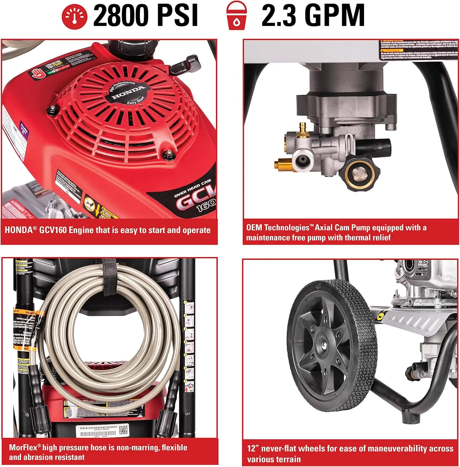 Cleaning MS60773(-S) MegaShot 2800 PSI Gas Pressure Washer, 2.3 GPM, Honda GCV160 Engine, Includes Spray Gun and Extension Wand