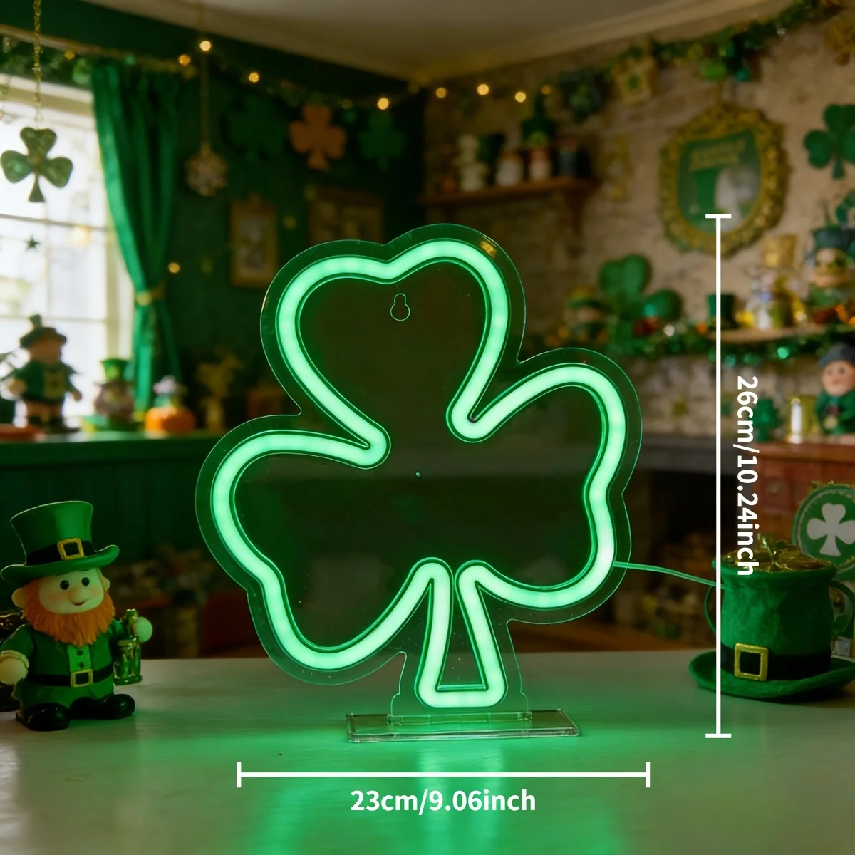 USB- LED Neon St Day Lights Suitable for Irish Shamrock Clover Tube Signs,  Plug-and-Play Indoor/Outdoor for, Parties, Birthdays