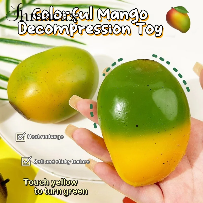 Squishy Toy Color Changing Mango Mochi Pinching Toy Slow Rebound Stress Release Toy Decompression Toy Creative Toys Gifts