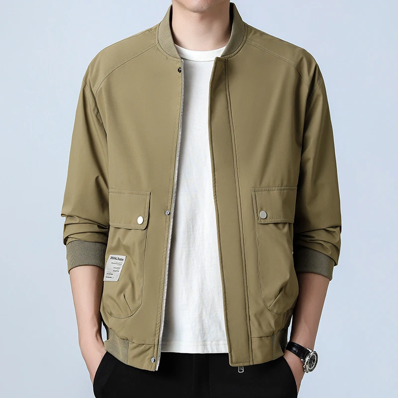 

New Men's Casual Jacket Fashion Windbreaker Jacket Coat Autumn Street Fashion Solid Cotton Jacket High Street cargo Jackets 881