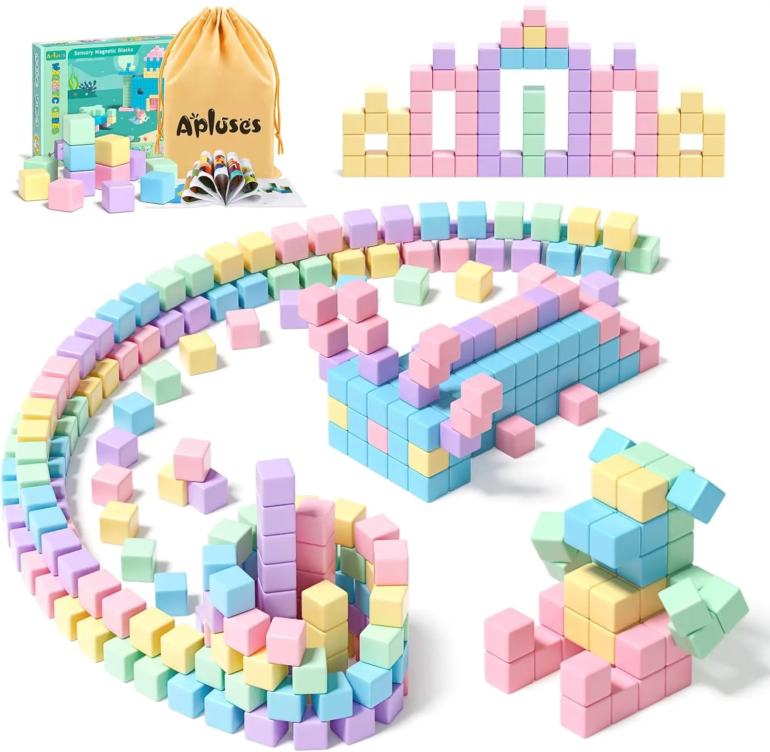 

45PCS Magnetic Blocks - Toddler Girl Toys, Magnet Building Blocks, STEM Sensory Outdoor Autism Toys for 3-5 Year Old Boys & Girl