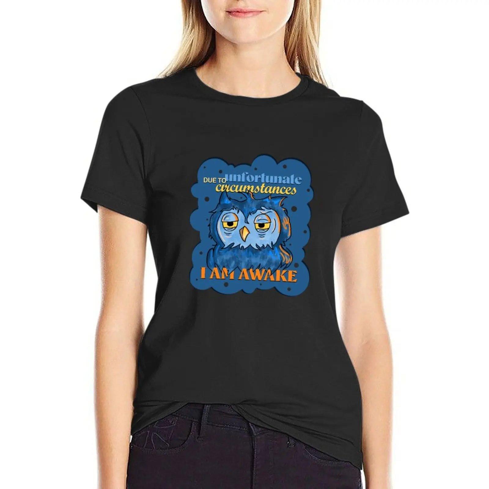 I AM AWAKE OWL T-Shirt kawaii clothes vintage clothes Women tops