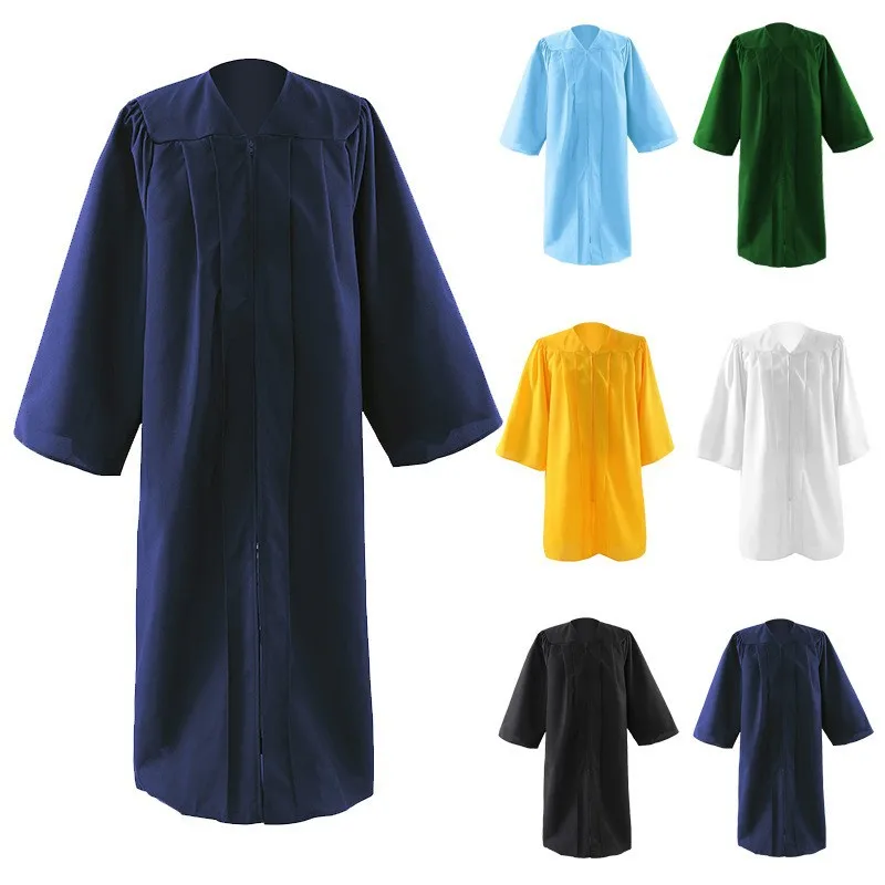 2025 New American Bachelor's Gown Graduation Gown Woven Single Robe Doctoral Master's Gown Multi-Color