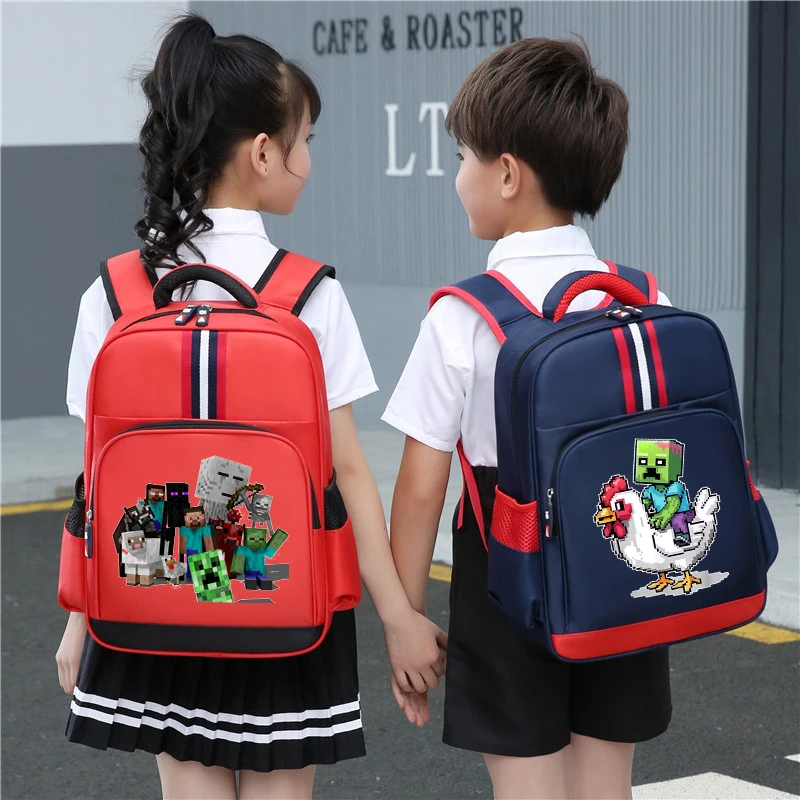 Minecraftess School Bag Pixeles Backpack Fashion Convenient Bookbag Teenager Travel Knapsack Two-inch Option Available Schoolbag