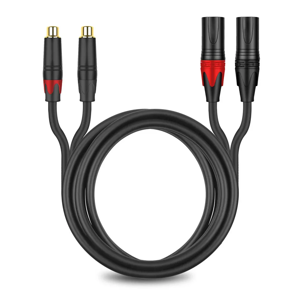 デュアルlotus2rcaメスからデュアルオスxlrオーディオケーブルavマイク混合ギター安定したアンプスピーカーオーディオケーブル