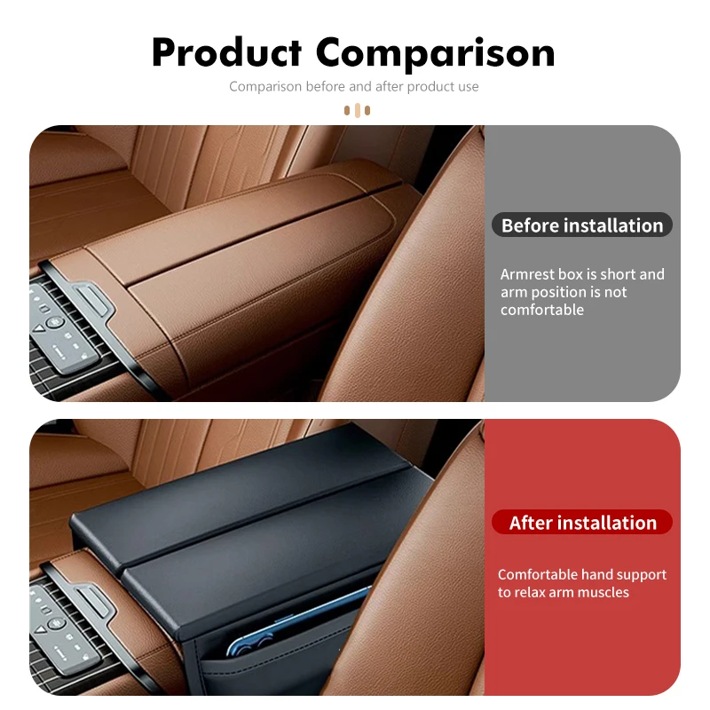 Car Armrest Box Cover Center Console Panel Storage Pad For Maserati Quattroporte Spyder Levante Coupe GranTurismo