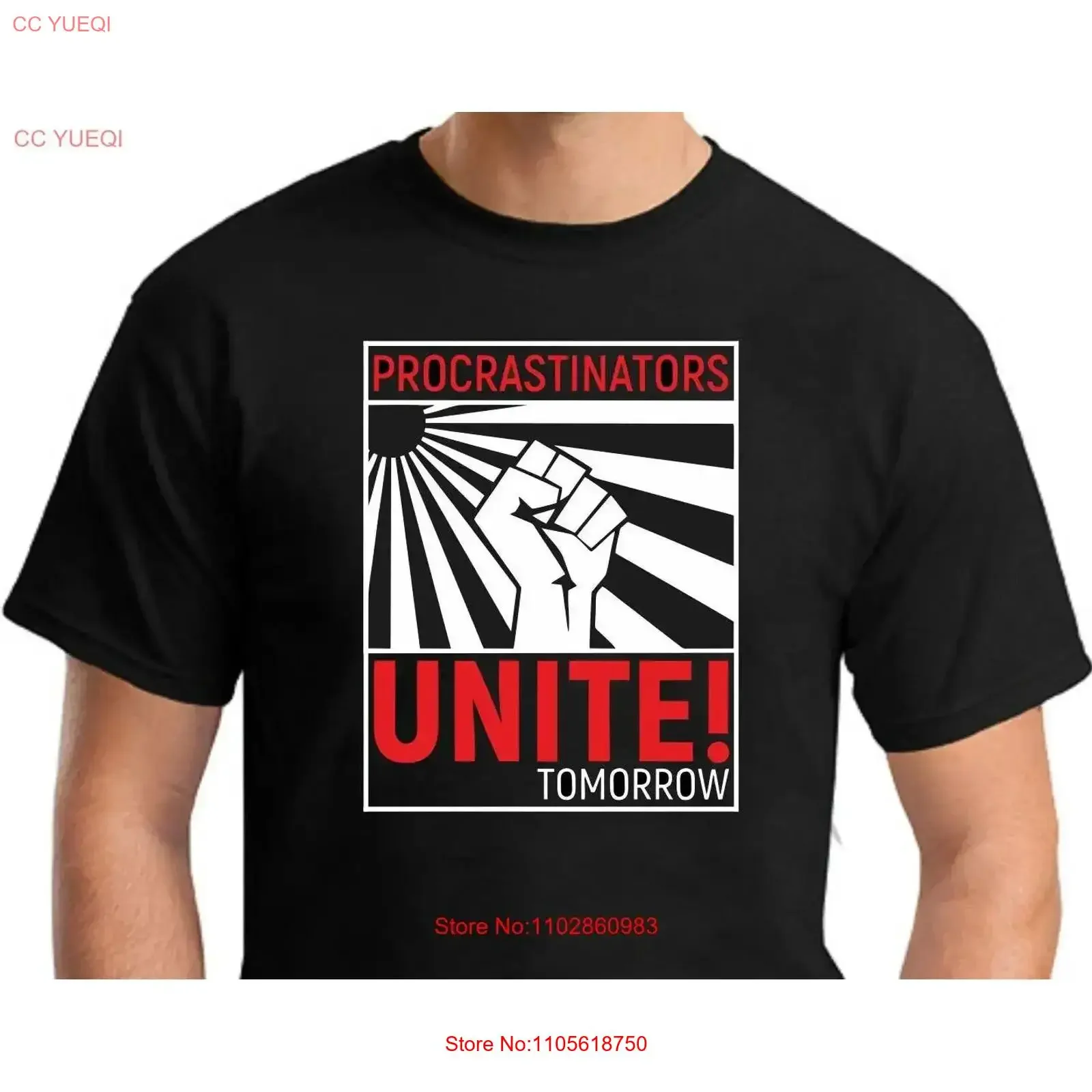 Procrastinators Unite Tomorrow T Shirt Men's Small 2XLarge vintage Washed Breathable graphic designer clothes Unisex Casual
