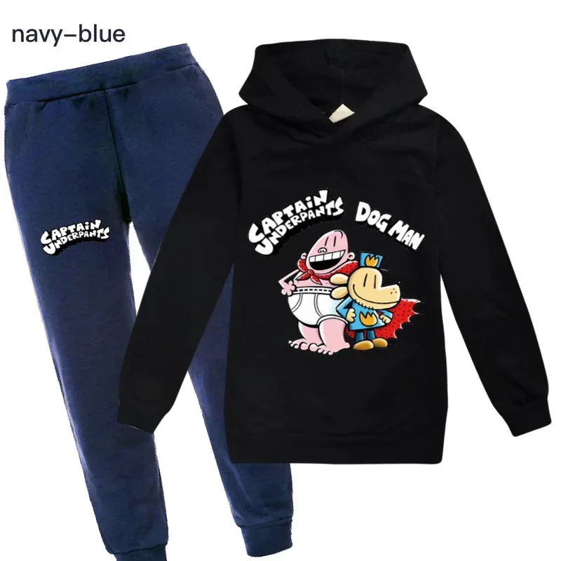 25COSCaptain Underpants dogman Clothing Sets Children Fashion Hoodies And Pant Set Kids Clothing Spring Autumn Sports Suit Track
