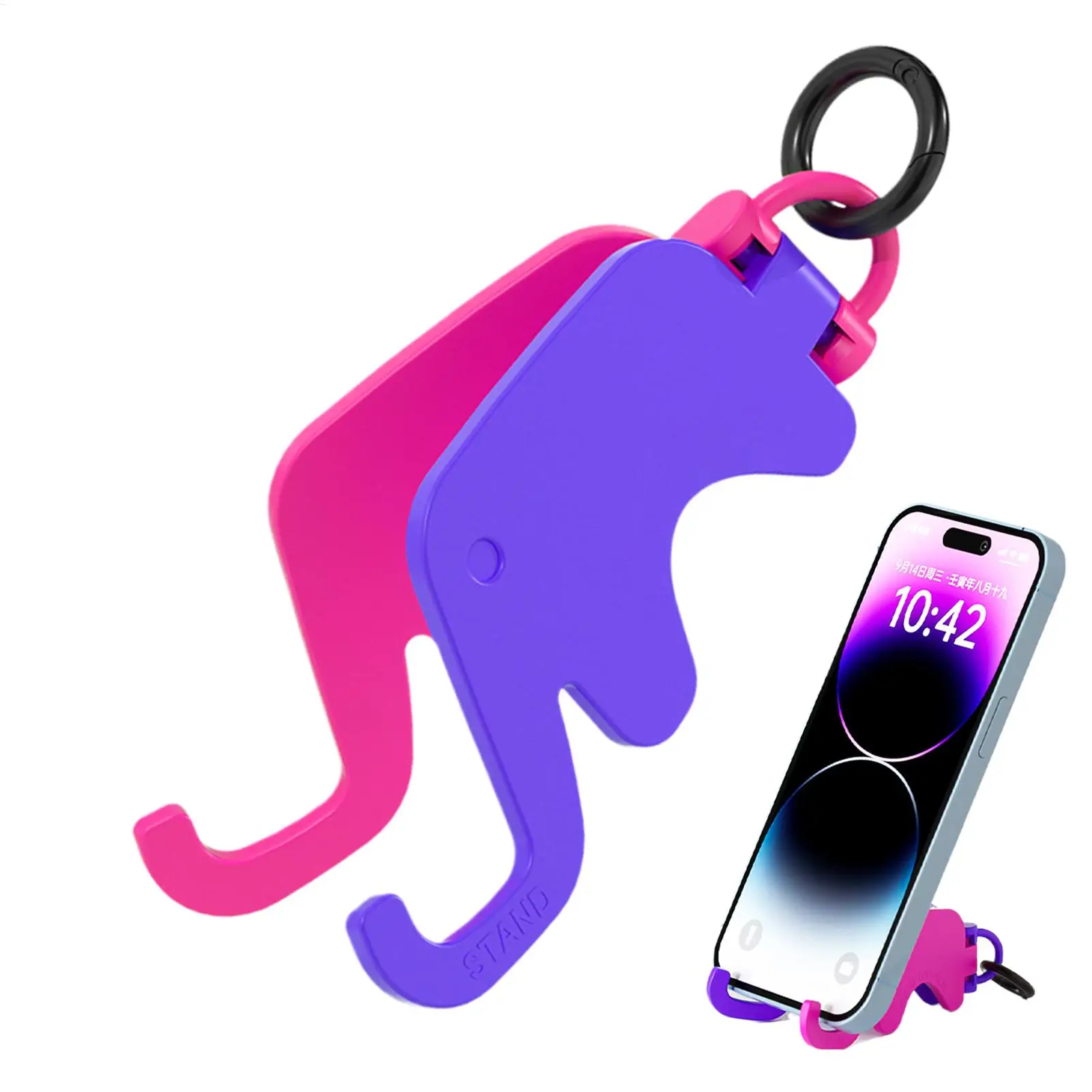 

Elephant Keychain Phone Stand Foldable Portable Mobiles Holder Creative Animal Phone Mount For Home Travel Dorm, Desk & Train