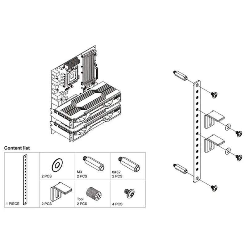 Lianli Gpu Anti-Sag Beugel Voor Grafische Kaart Ondersteuning Atx En E-ATX Moederbord, video Card Horder Pc Accessoires GB-001