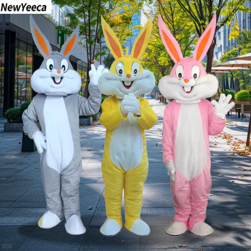 Niedliches Cartoon-Kaninchen-Maskottchen-Kostüm für Erwachsene, Bugs Bunny, Cosplay-Anzüge, Karneval, Bühne, Ostern, Party, Show, Halloween, Walking-Outfits