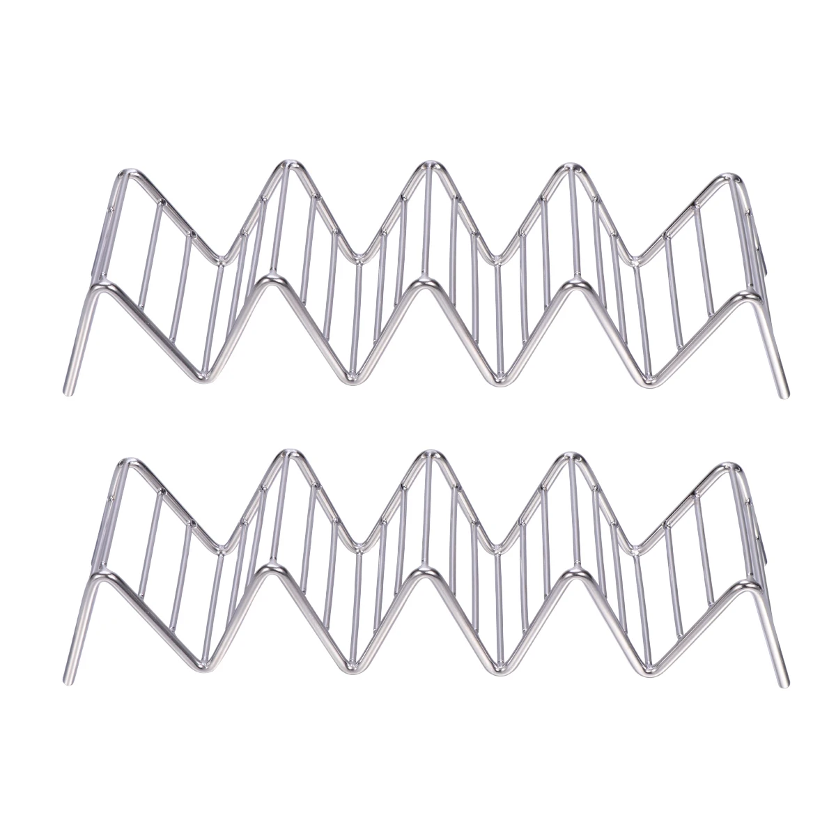 

2Pcs Taco Rack Stainless Steel Holder Shells Stand Metal Cookware Kitchen Utensil Easy Clean Corn Tortilla Rack