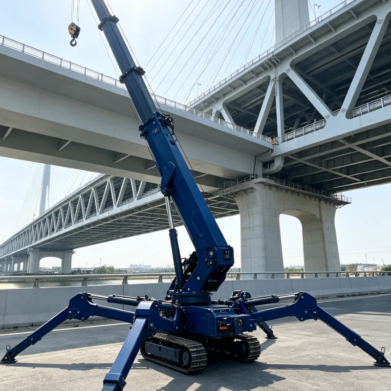 Remote Controlled Spider Crane Multi Function Lifting Machine For Bridge Maintenance Narrow Passage Hoisting Works